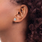 14k White Gold 6x4 Cubic Zirconia Pear Stud Earrings