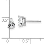 14k White Gold 6x4 Cubic Zirconia Pear Stud Earrings