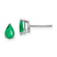 14k White Gold Emerald Earrings
