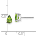 14k White Gold 6x4mm Pear Peridot Earrings