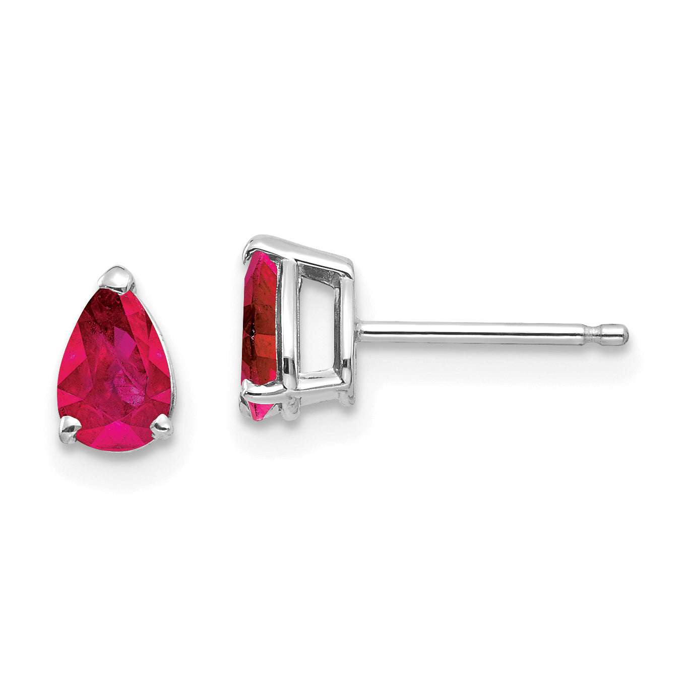 14k White Gold Ruby Earrings Main image