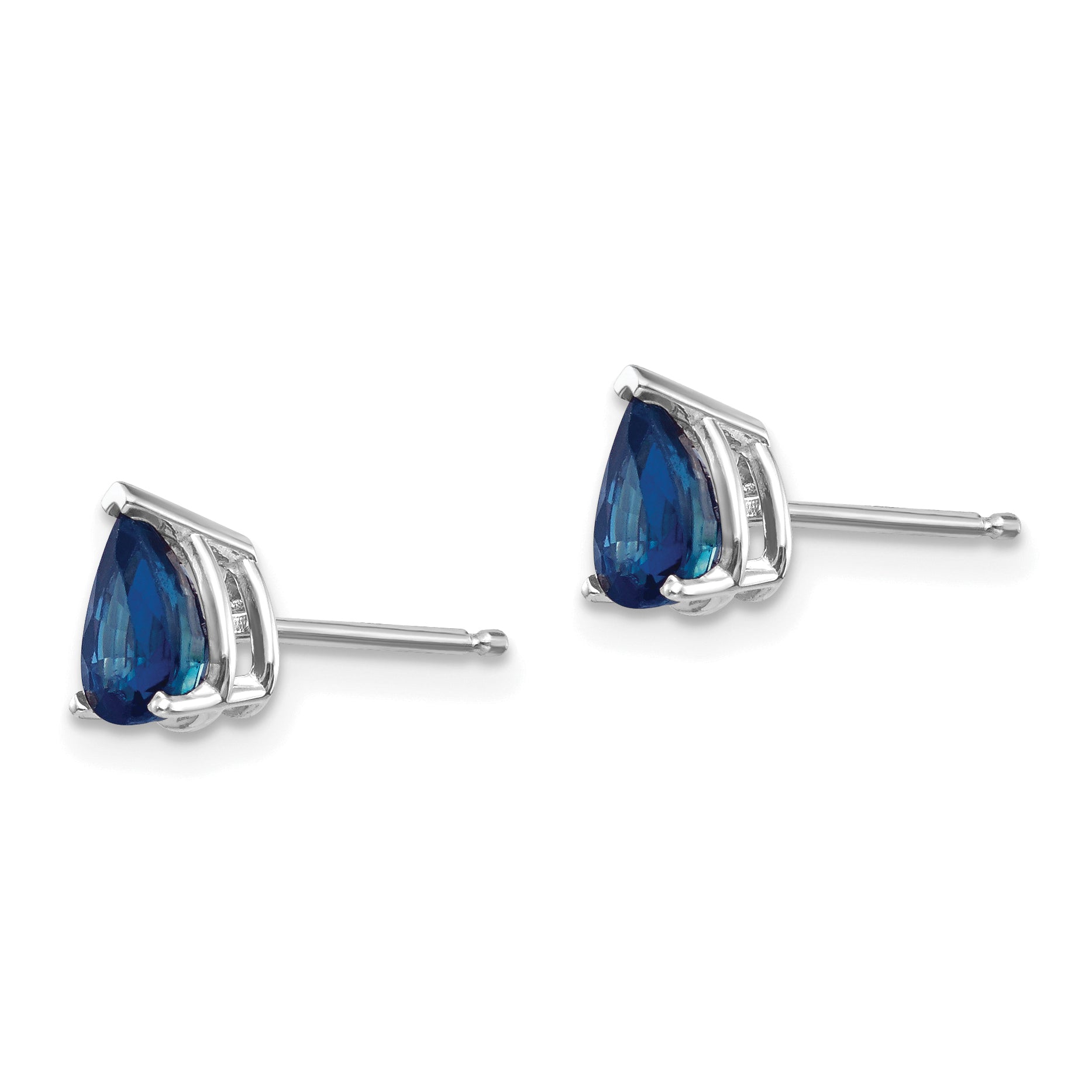 14k White Gold Sapphire Earrings Secondary image