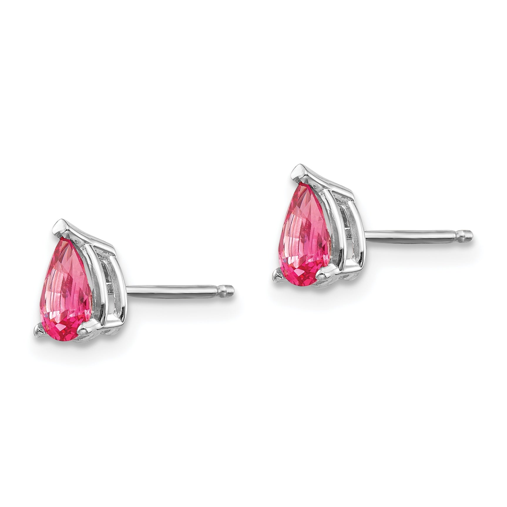 14k White Gold Pink Spinel Earrings Secondary image