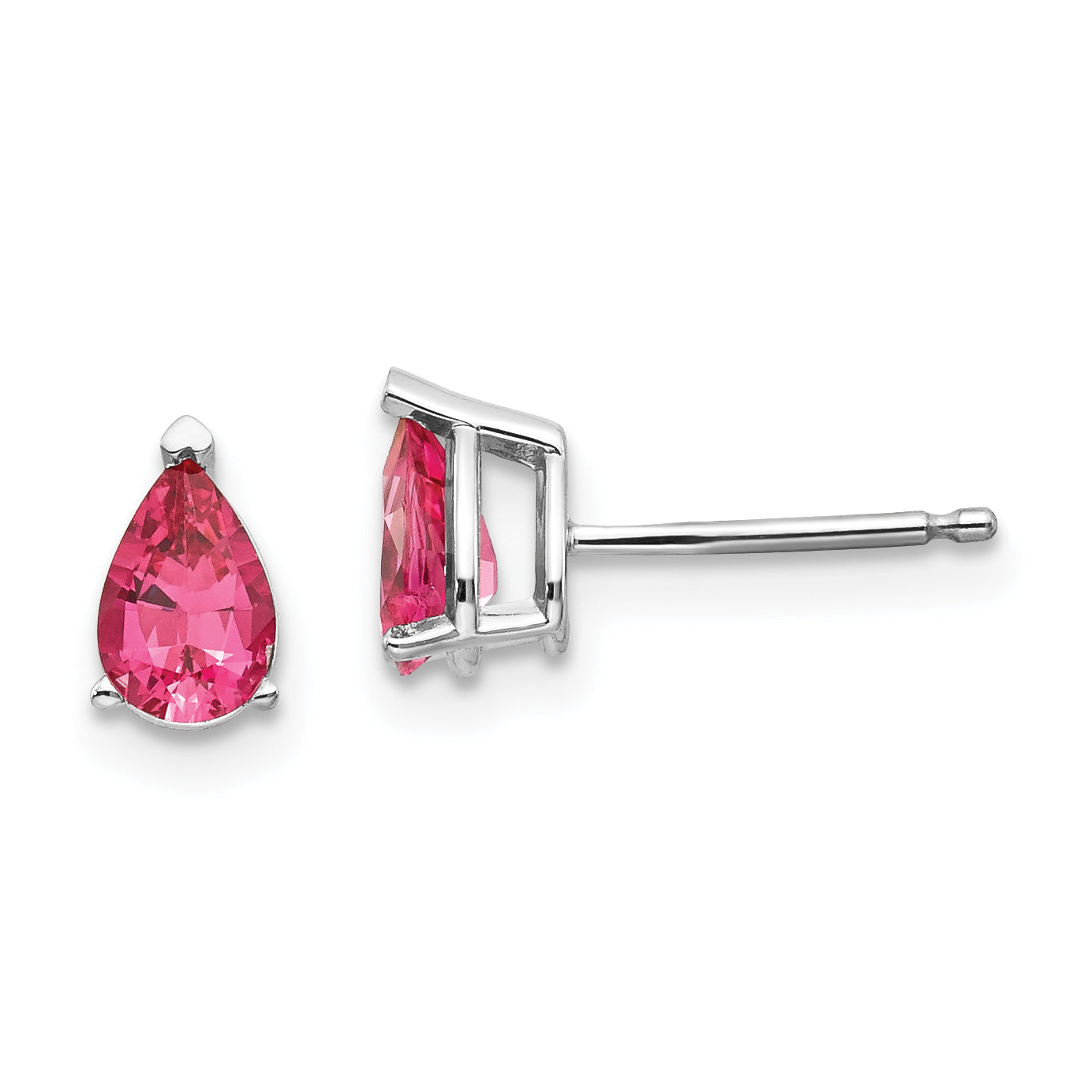 14k White Gold Pink Spinel Earrings Main image