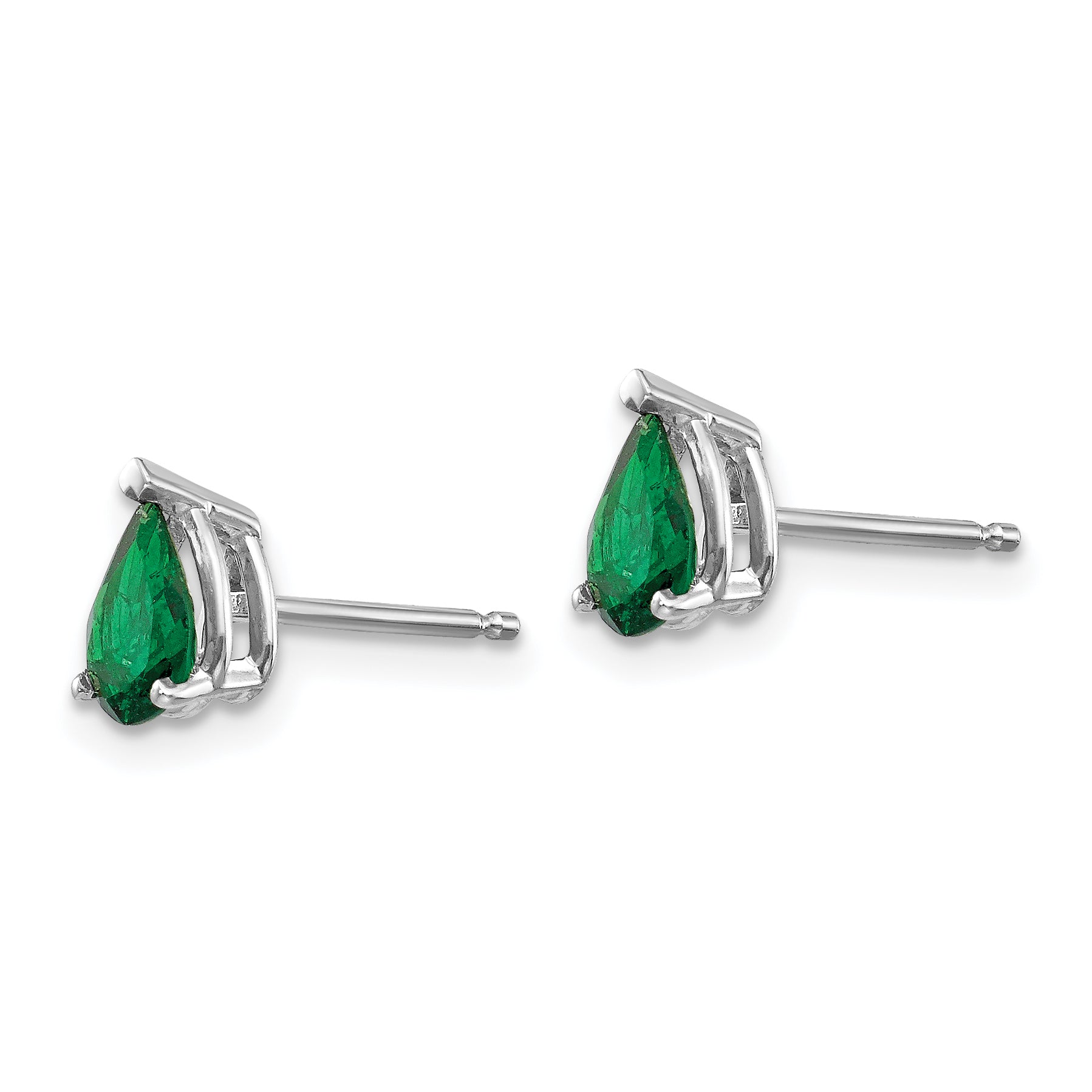 14k White Gold Tsavorite Earrings Secondary image