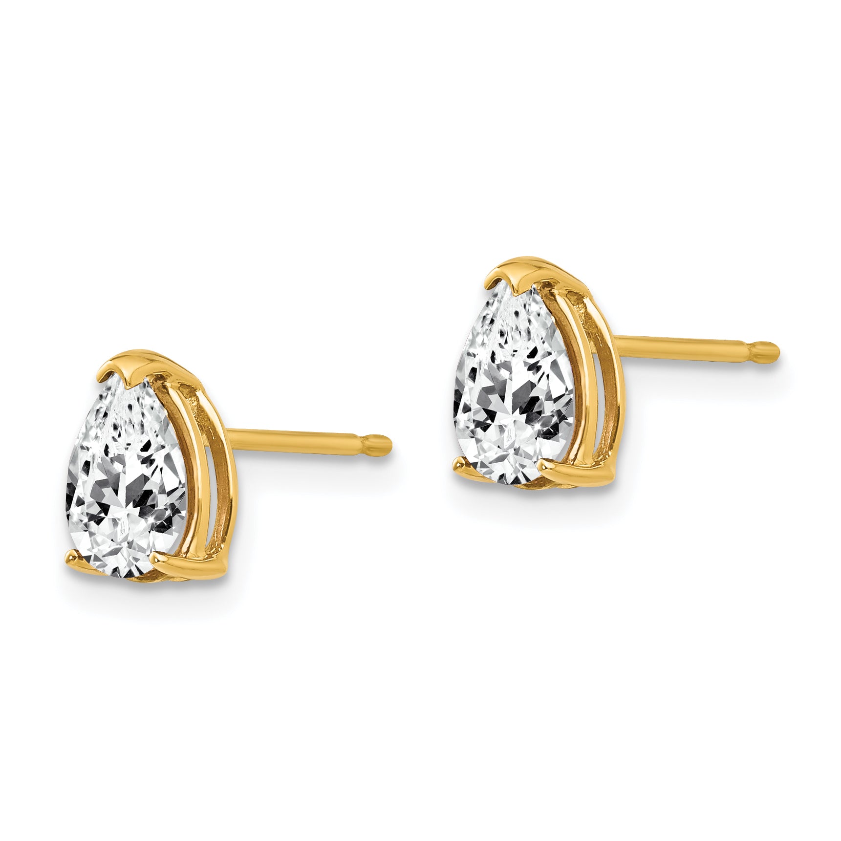 14k 7x5mm Pear Cubic Zirconia Earrings Secondary image