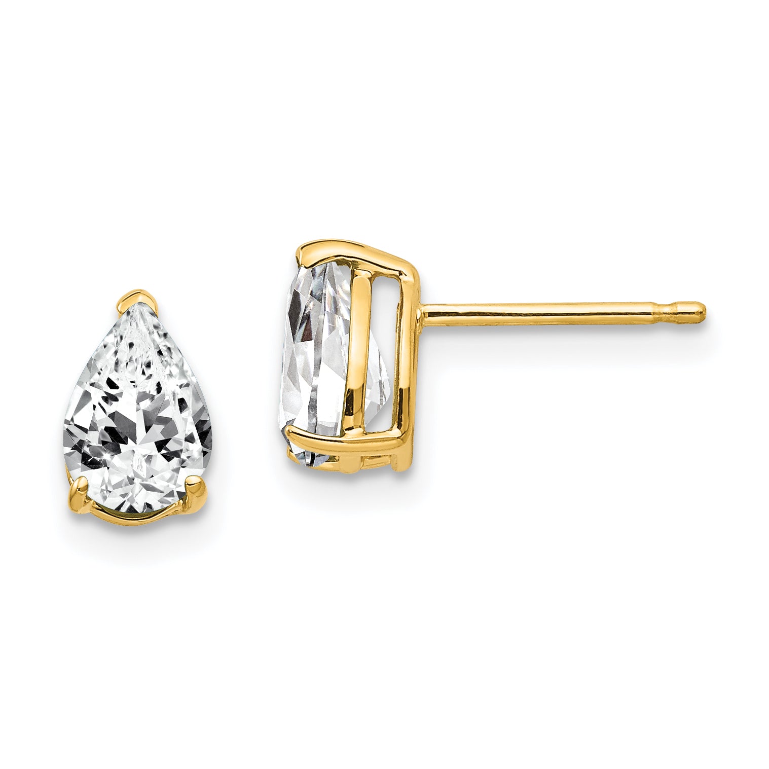 14k 7x5mm Pear Cubic Zirconia Earrings Main image