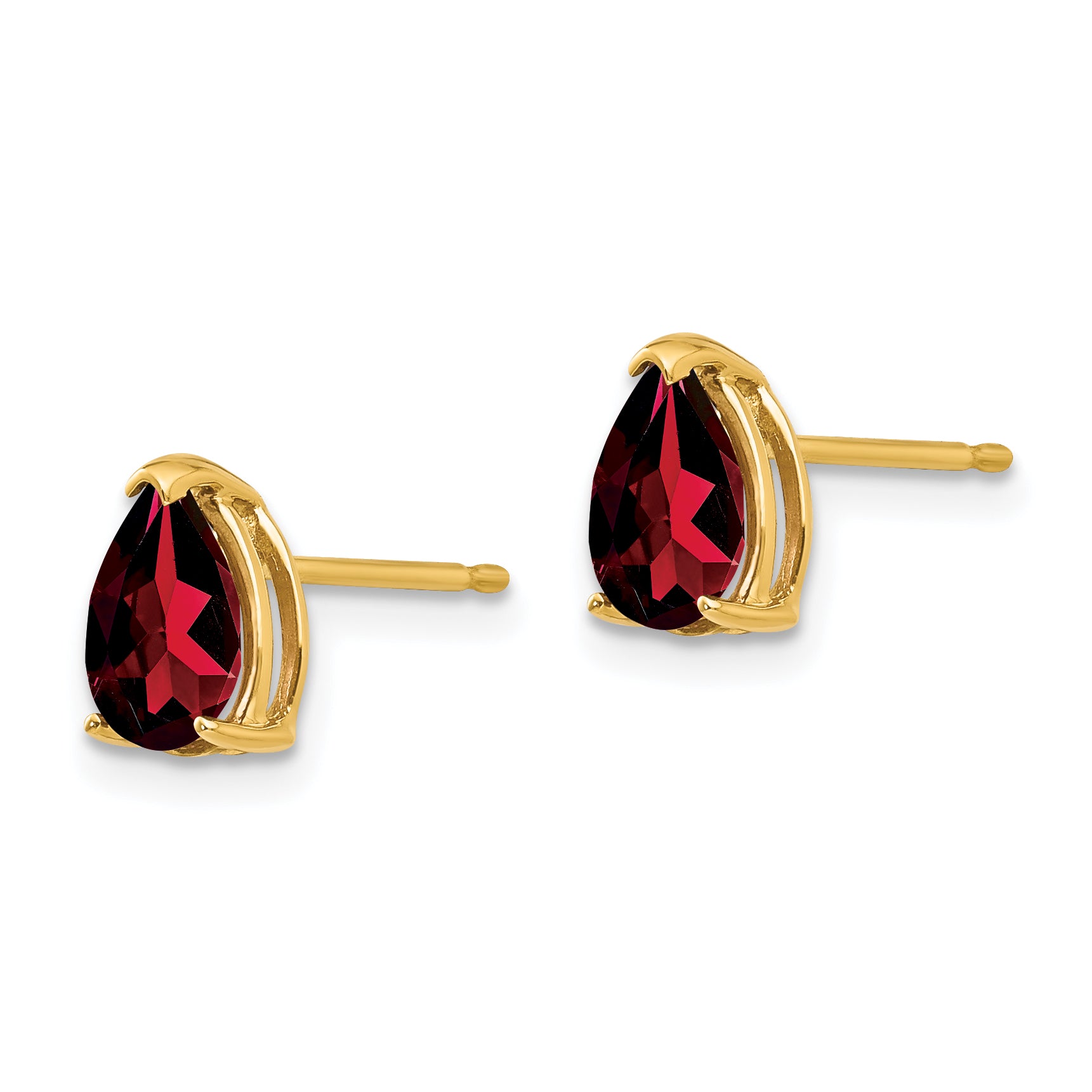 14k 7x5mm Pear Garnet Earrings Secondary image