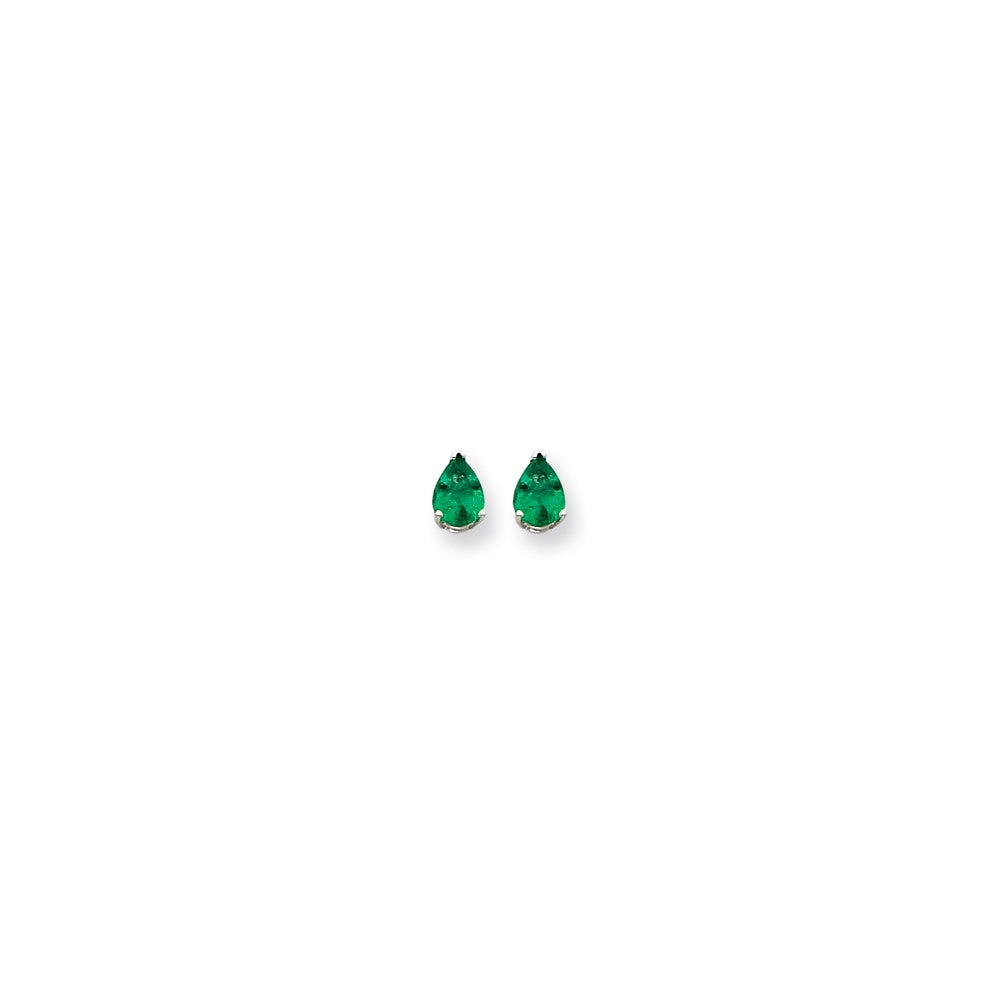 14k White Gold 7x5 Pear Earring Mountings Main image