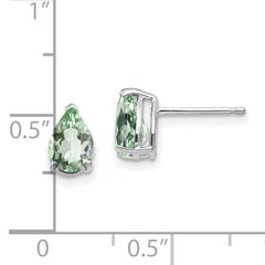 14kw 7x5 Pear Green Quartz Earrings