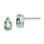 14kw 7x5 Pear Green Quartz Earrings
