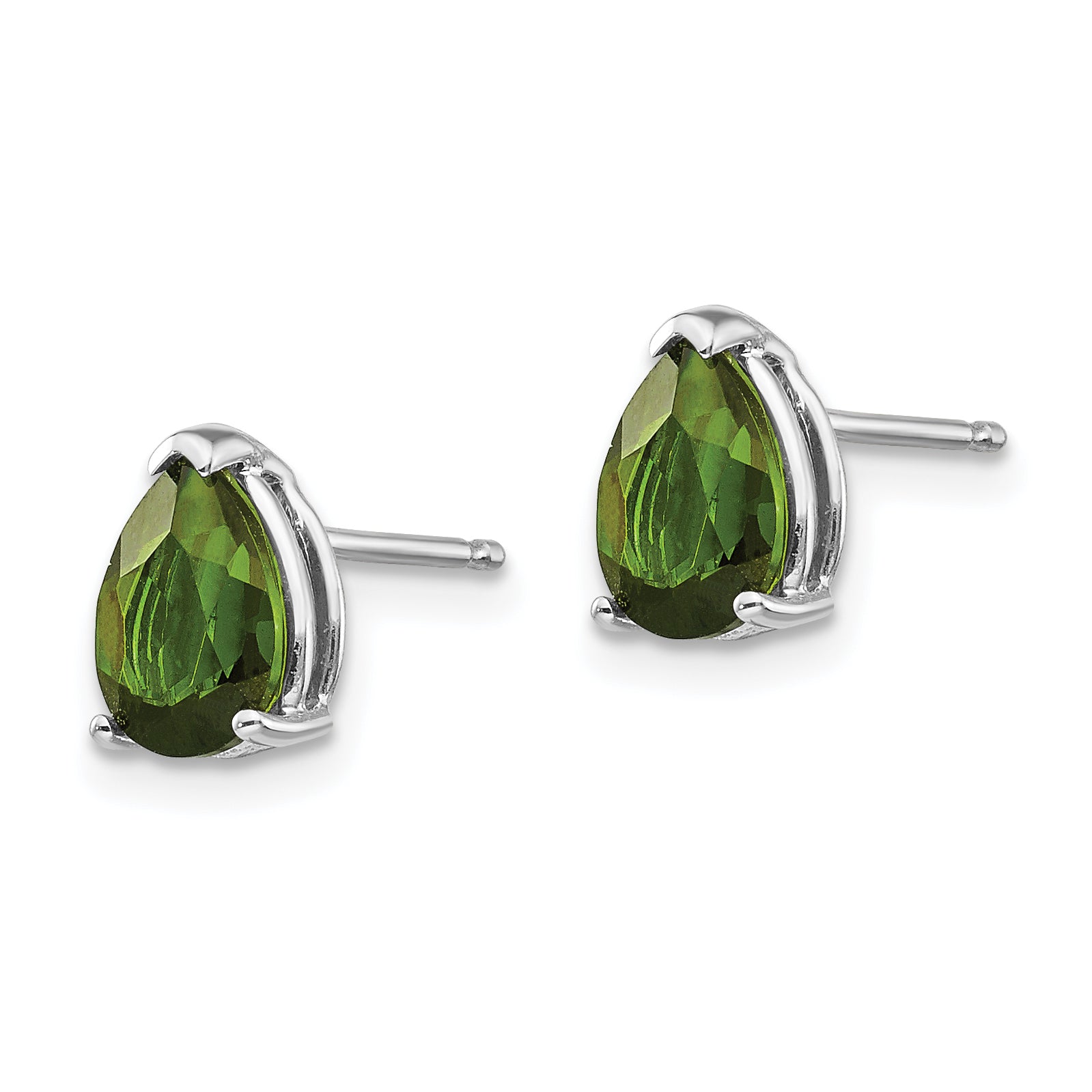14k White Gold Green Tourmaline Earrings Secondary image