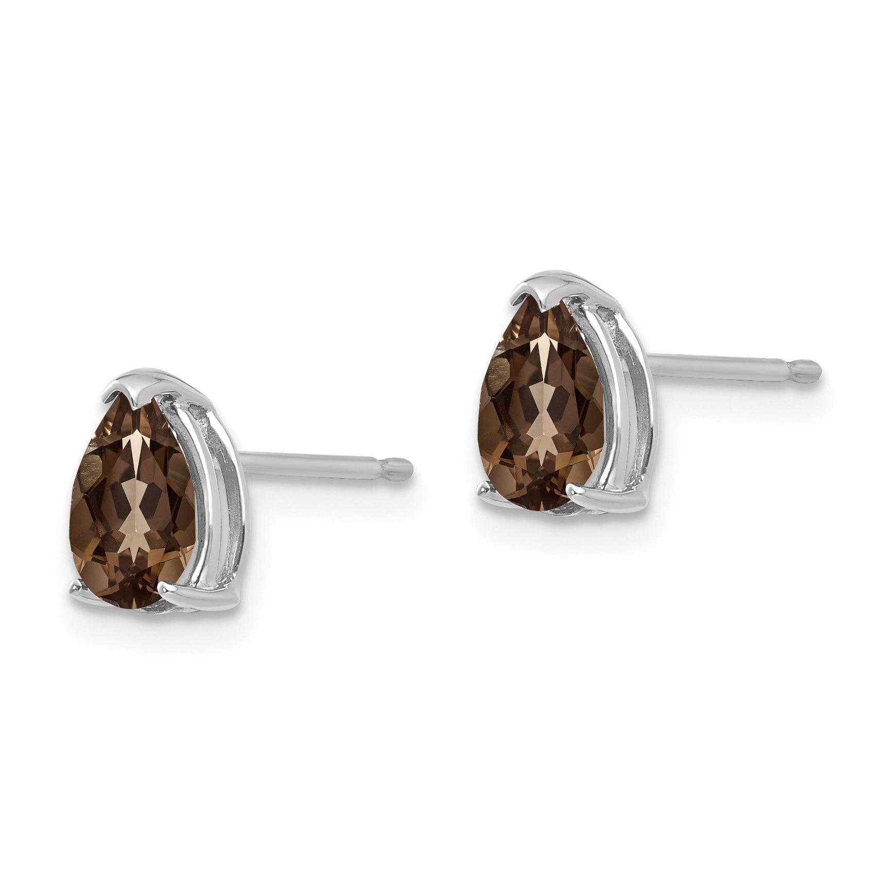 14kw 7x5 Pear Smoky Quartz Earrings Secondary image