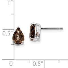 14kw 7x5 Pear Smoky Quartz Earrings