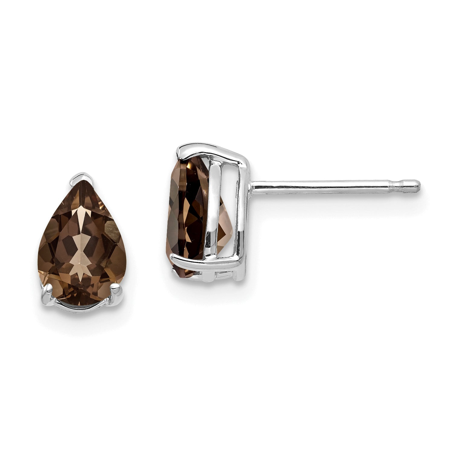 14kw 7x5 Pear Smoky Quartz Earrings Main image
