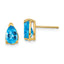 14k 8x5mm Pear Blue Topaz Checker Earrings