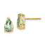14k 8x5 Pear Checker-Cut Green Quartz Earrings