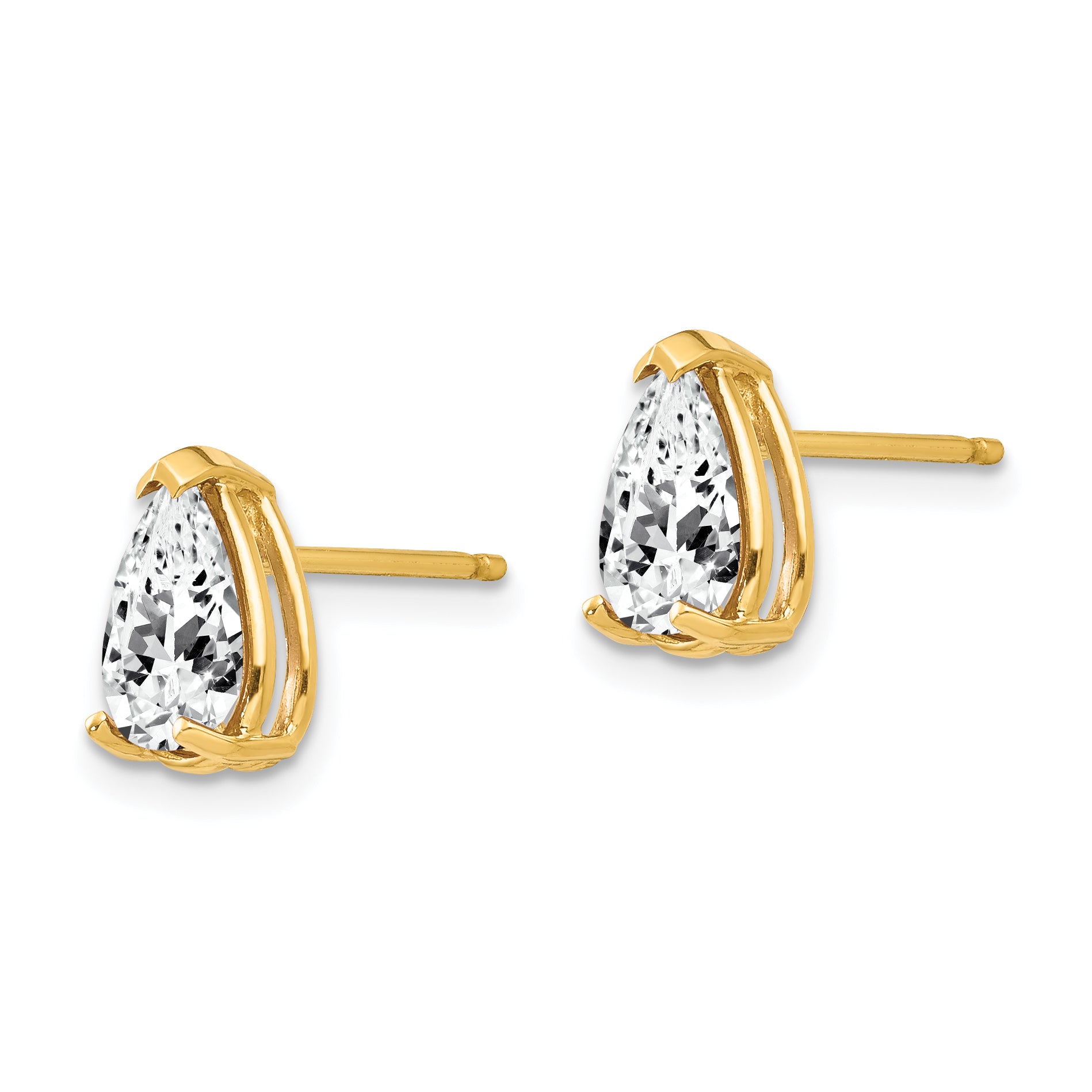 14k 8x5mm Pear Cubic Zirconia Earrings Secondary image