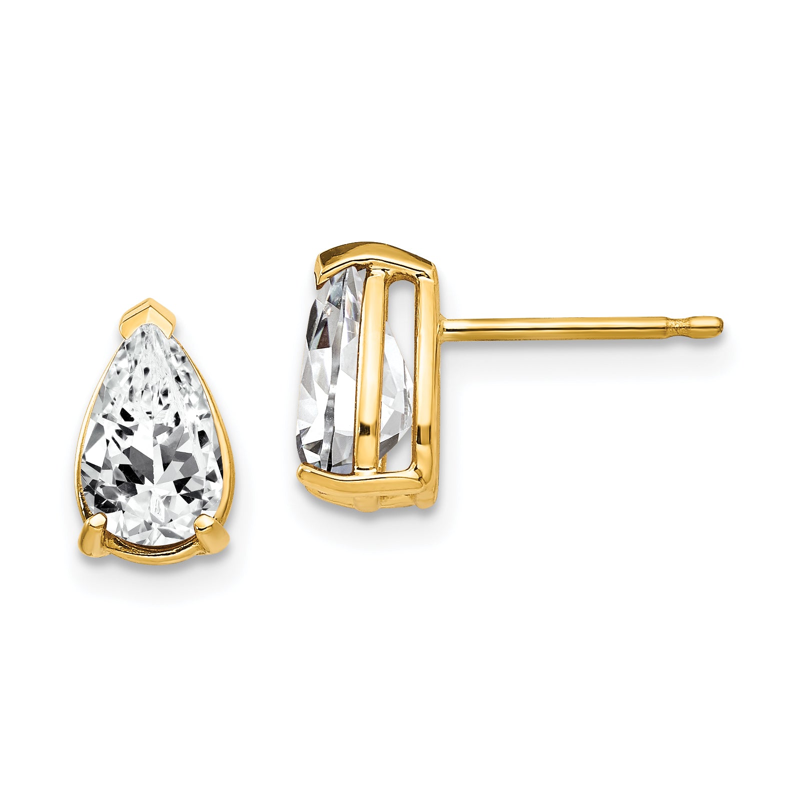 14k 8x5mm Pear Cubic Zirconia Earrings Main image