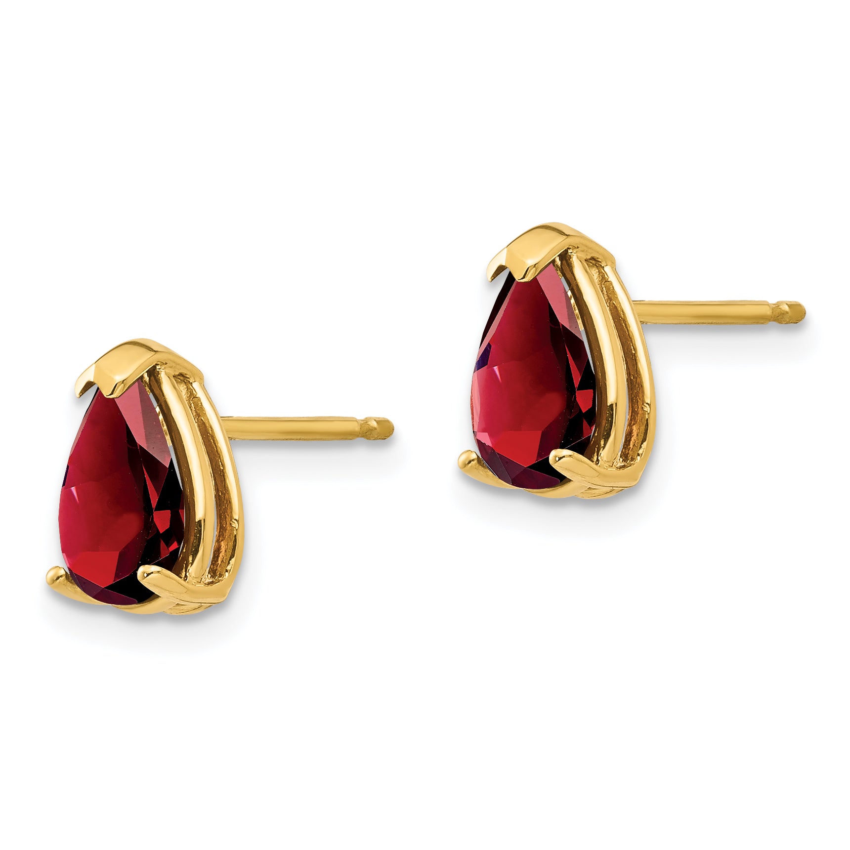 14k 8x5mm Pear Garnet Earrings Secondary image