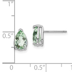 14kw 8x5 Pear Green Quartz Earrings