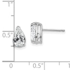 14k White Gold 8x5mm Pear Cubic Zirconia Earrings