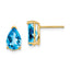 14k 9x6mm Pear Blue Topaz Earrings
