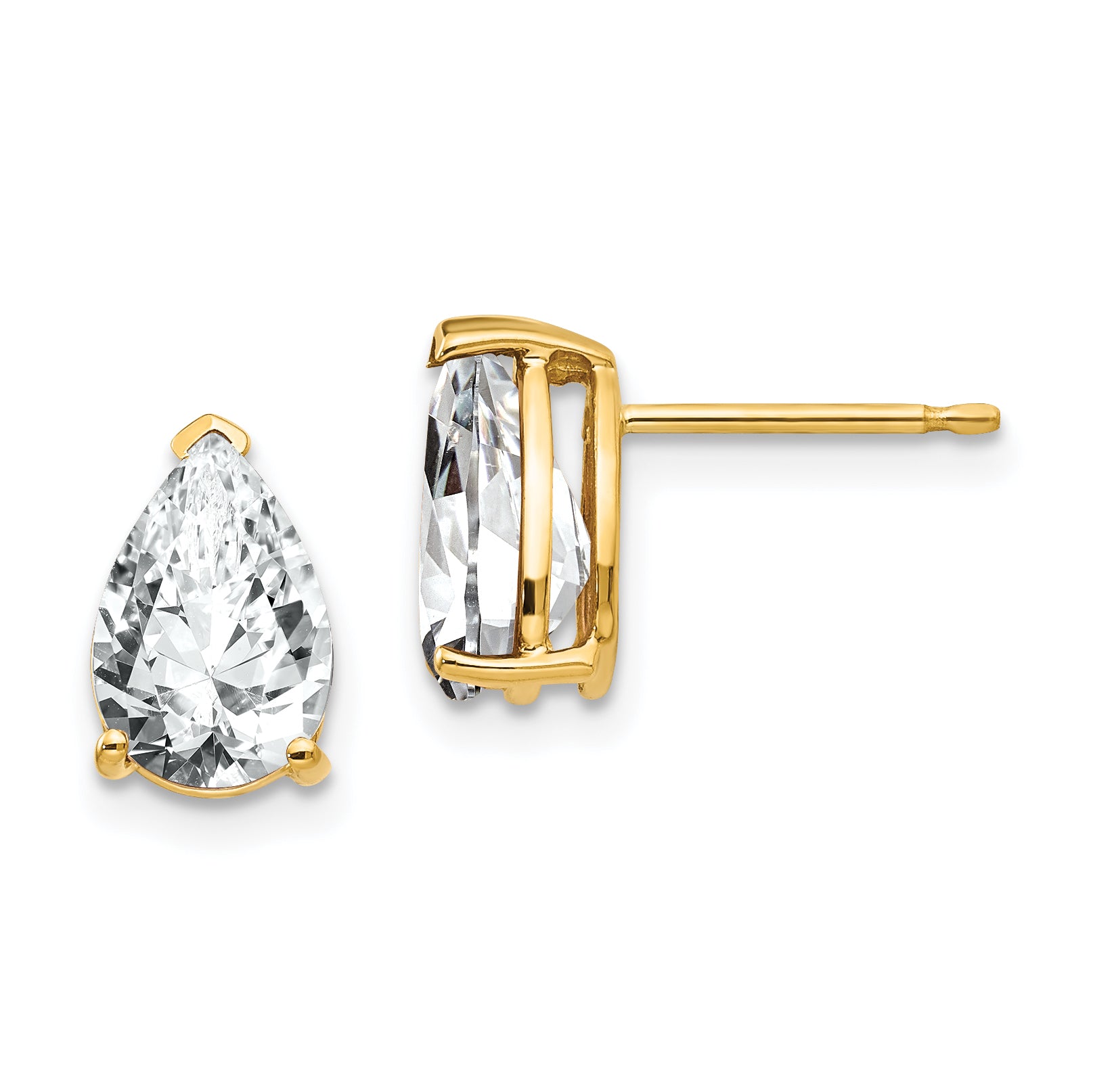 14k 9x6mm Pear Cubic Zirconia Earrings Main image