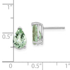 14kw 9x6 Pear Checker-Cut Green Quartz Earrings