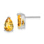 14k White Gold 9x6mm Pear Citrine Earrings