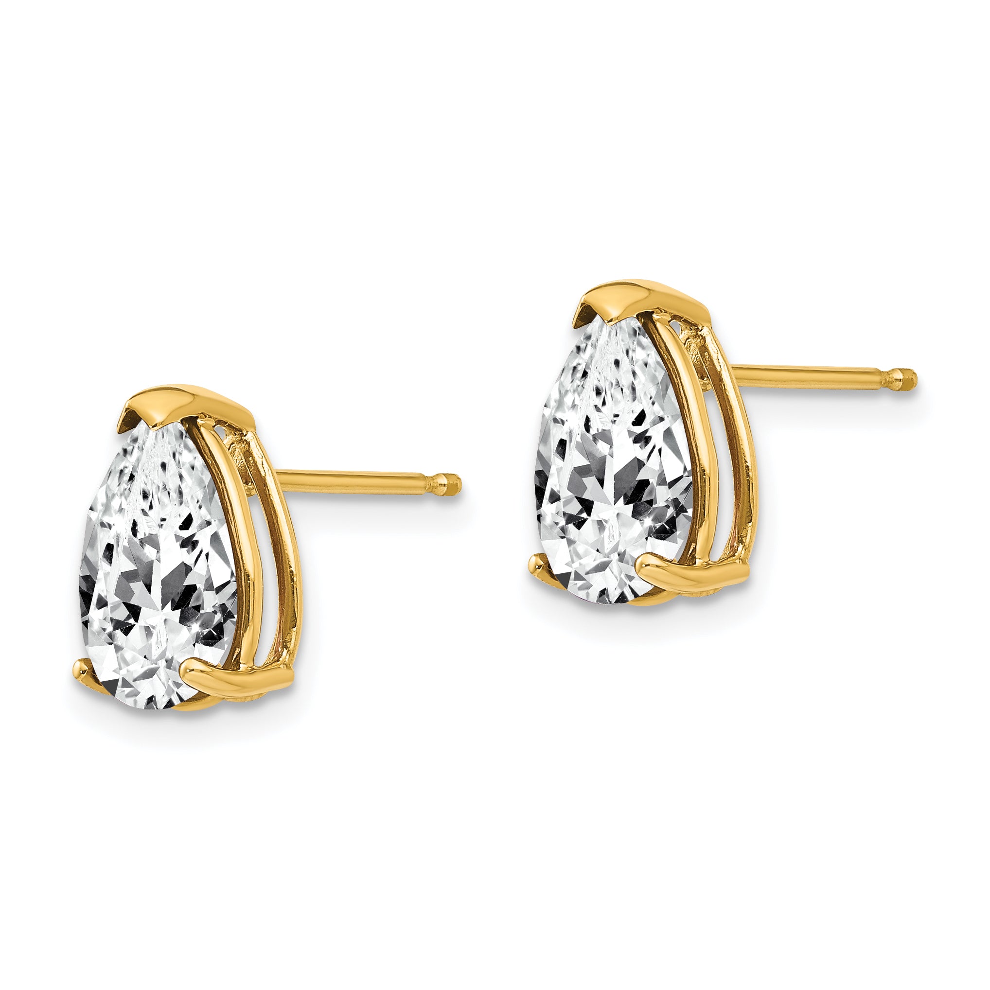 14k 10x7mm Pear Cubic Zirconia Earrings Secondary image