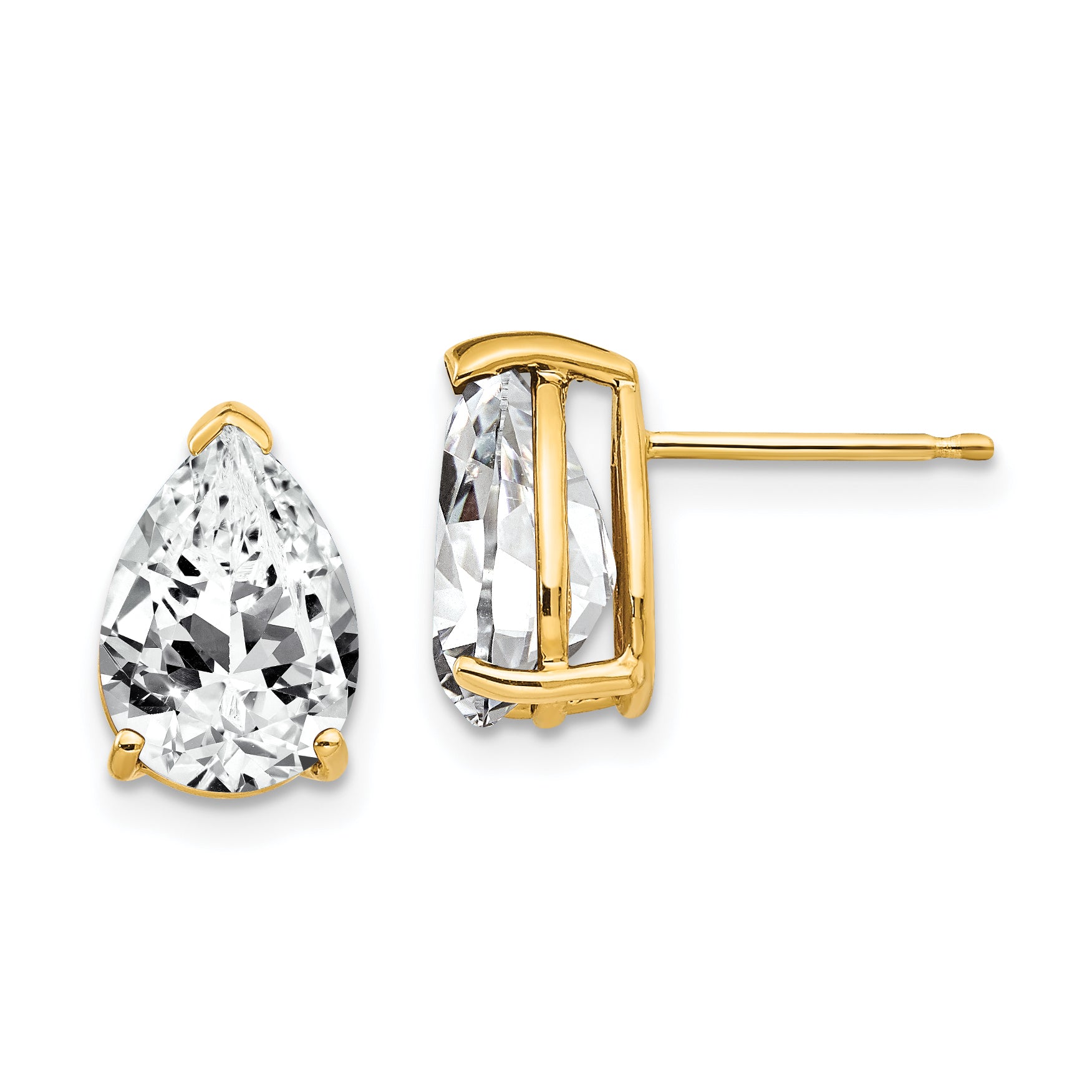 14k 10x7mm Pear Cubic Zirconia Earrings Main image