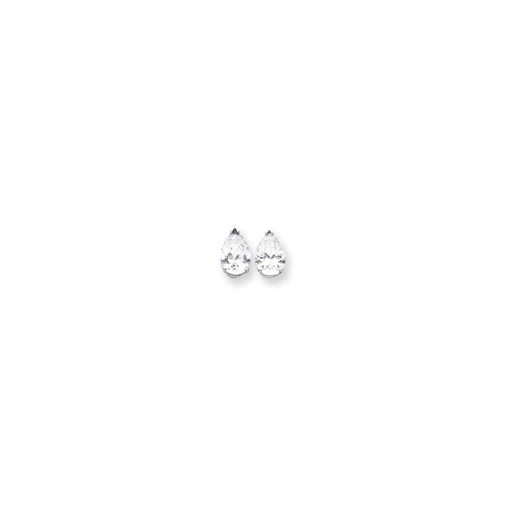 14k White Gold 10x7 Pear Earring Mountings Main image