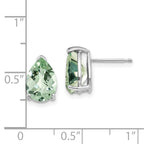 14kw 10x7 Pear Checker-Cut Green Quartz Earrings