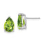 14k White Gold 10x7mm Pear Peridot Earrings