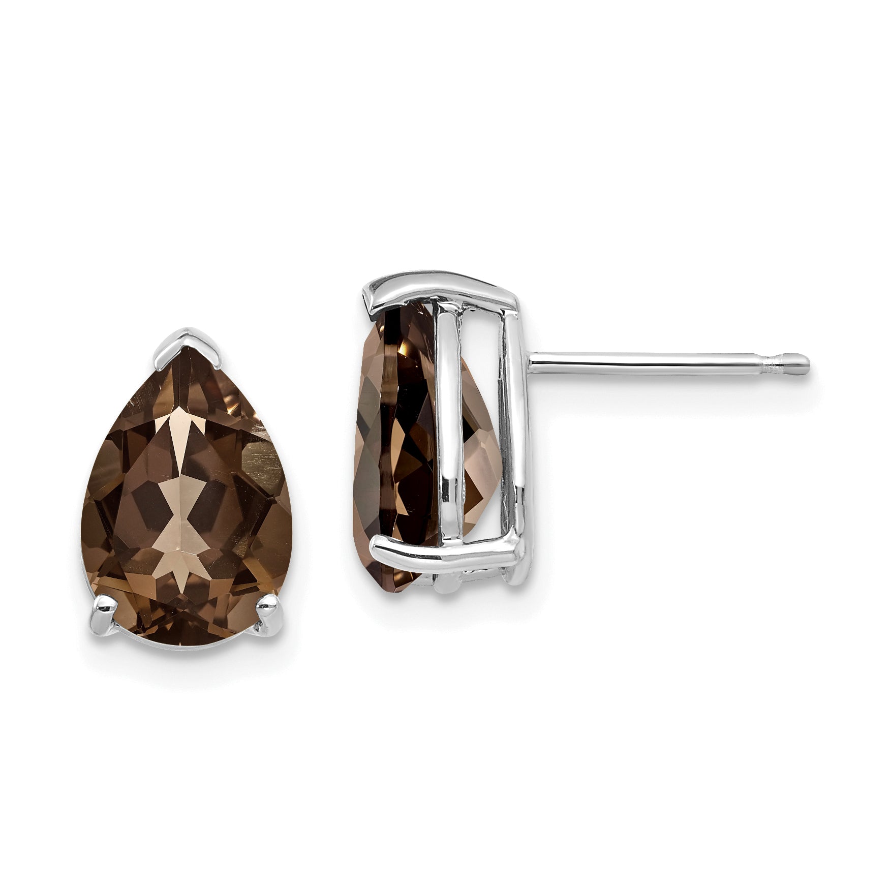 14kw 10x7 Pear Smoky Quartz Earrings Main image