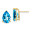 14k 12x8mm Pear Blue Topaz Earrings