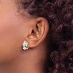 14k 12x8mm Pear Cubic Zirconia Earrings