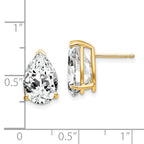 14k 12x8mm Pear Cubic Zirconia Earrings