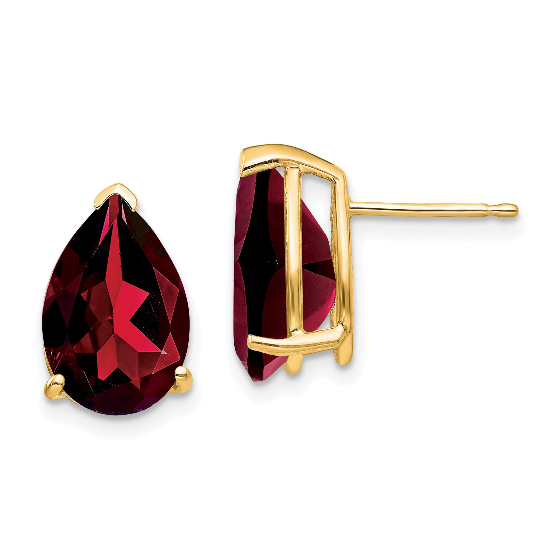 14k Garnet Pear Stud Earrings Main image