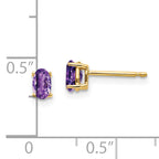 14k 5x3mm Oval Amethyst Earrings