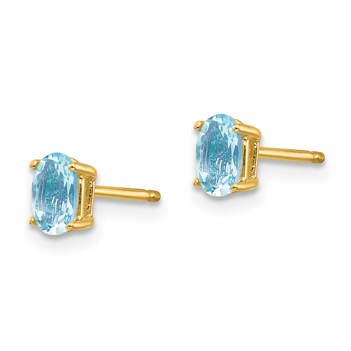 14k Aquamarine Post Earrings