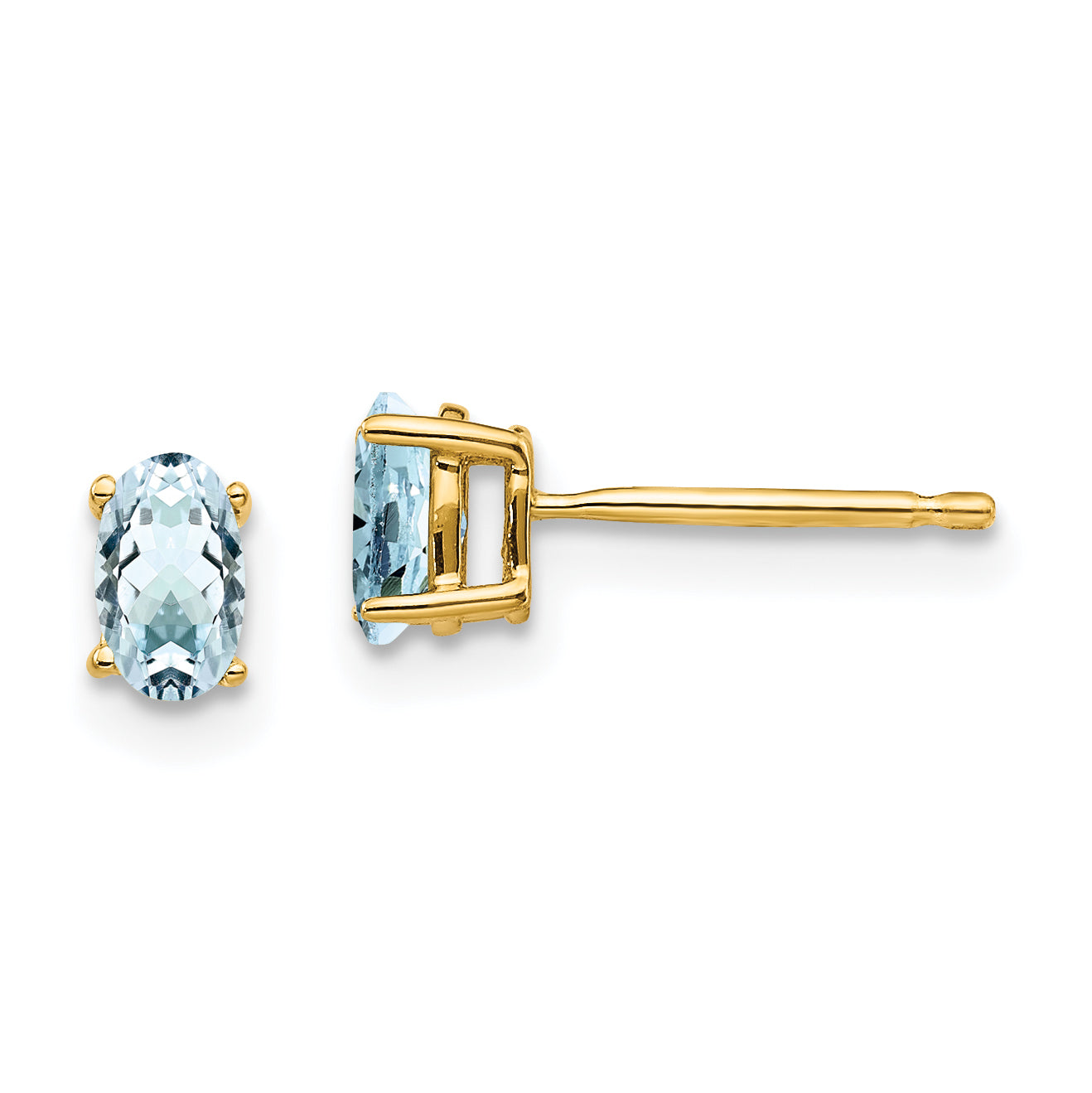 14k Aquamarine Post Earrings