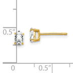 14k 5x3mm Oval Cubic Zirconia Earrings