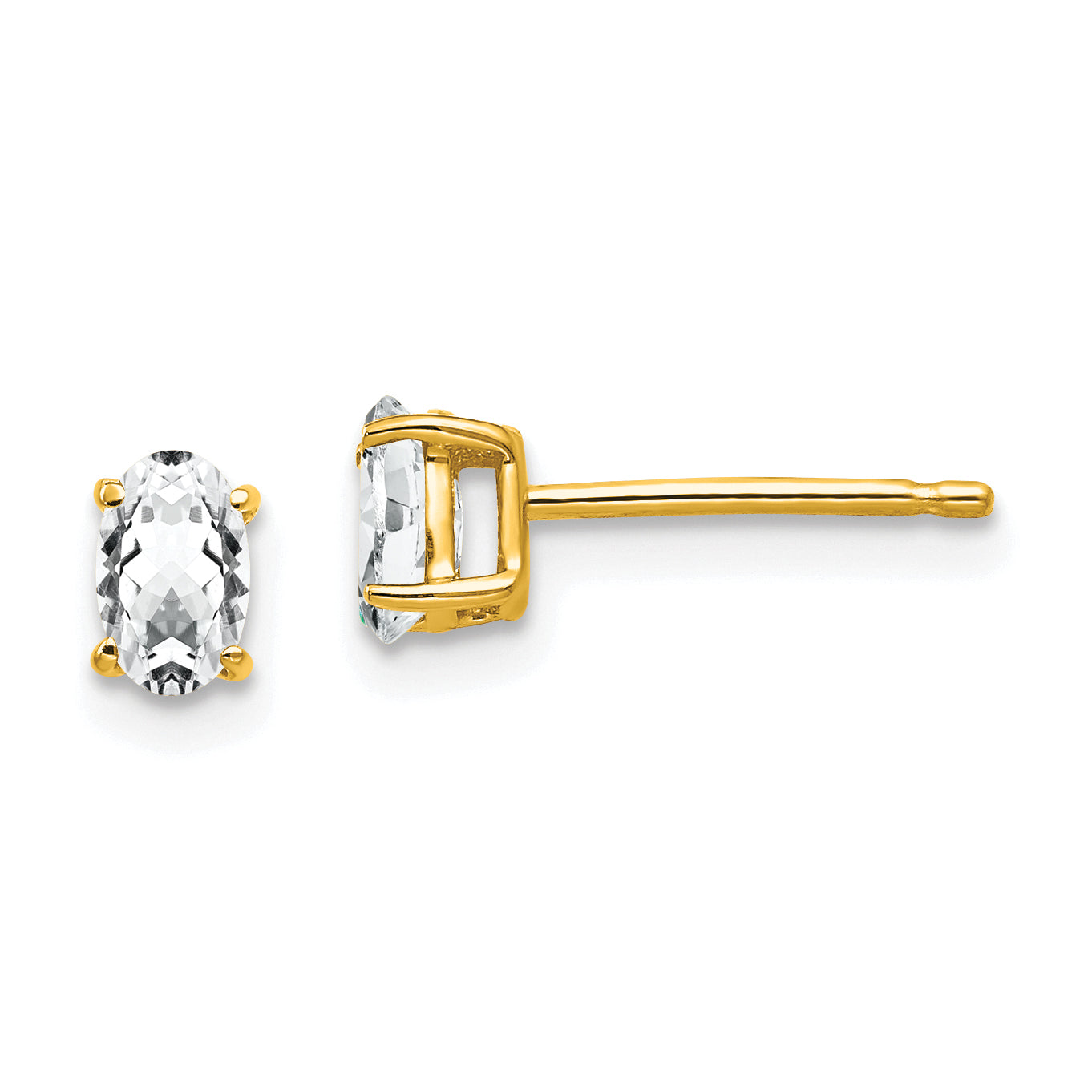 14k 5x3mm Oval Cubic Zirconia Earrings Main image