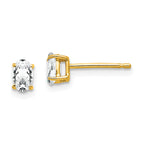 14k 5x3mm Oval Cubic Zirconia Earrings