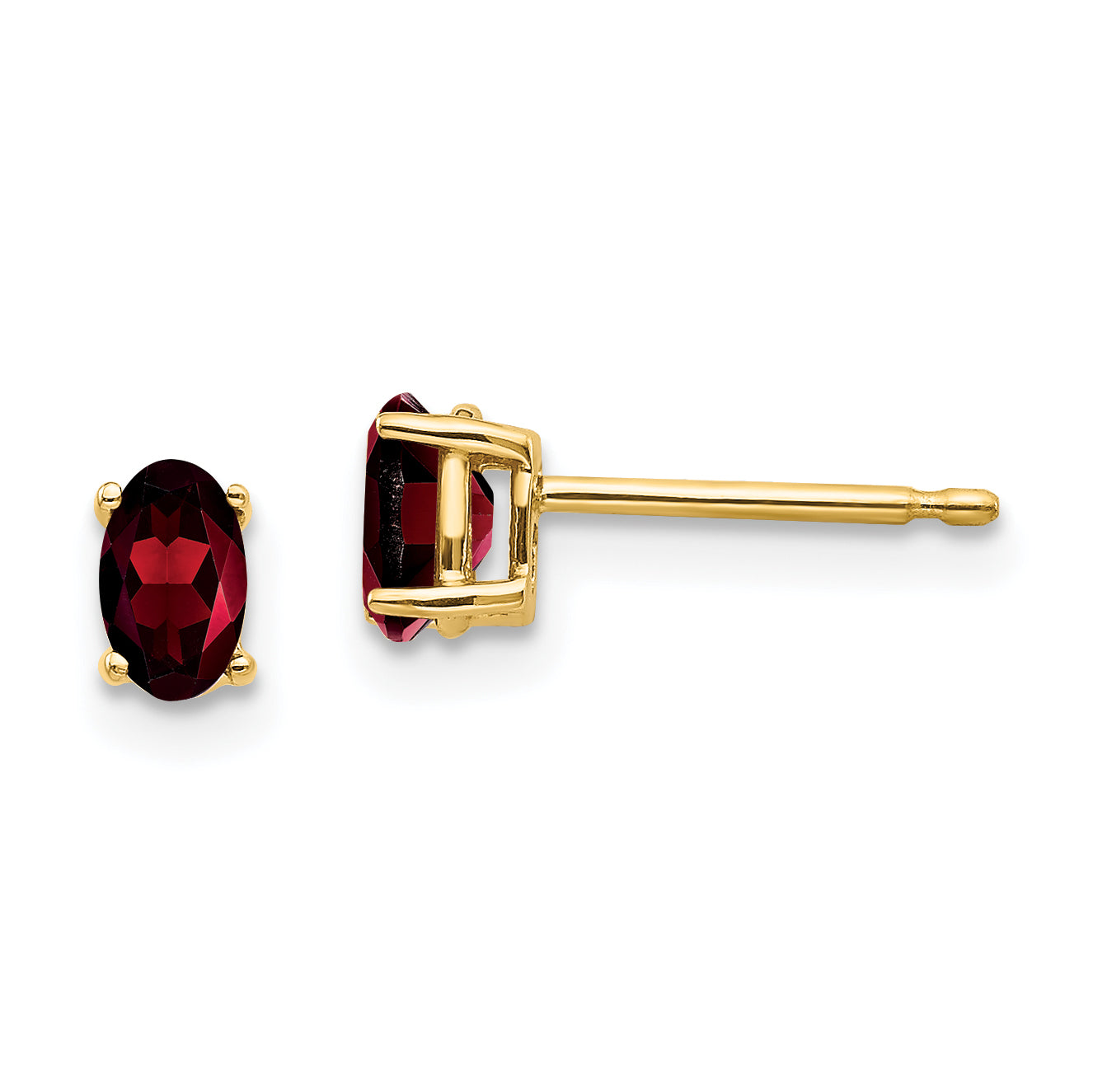 14k 5x3mm Oval Garnet Earrings