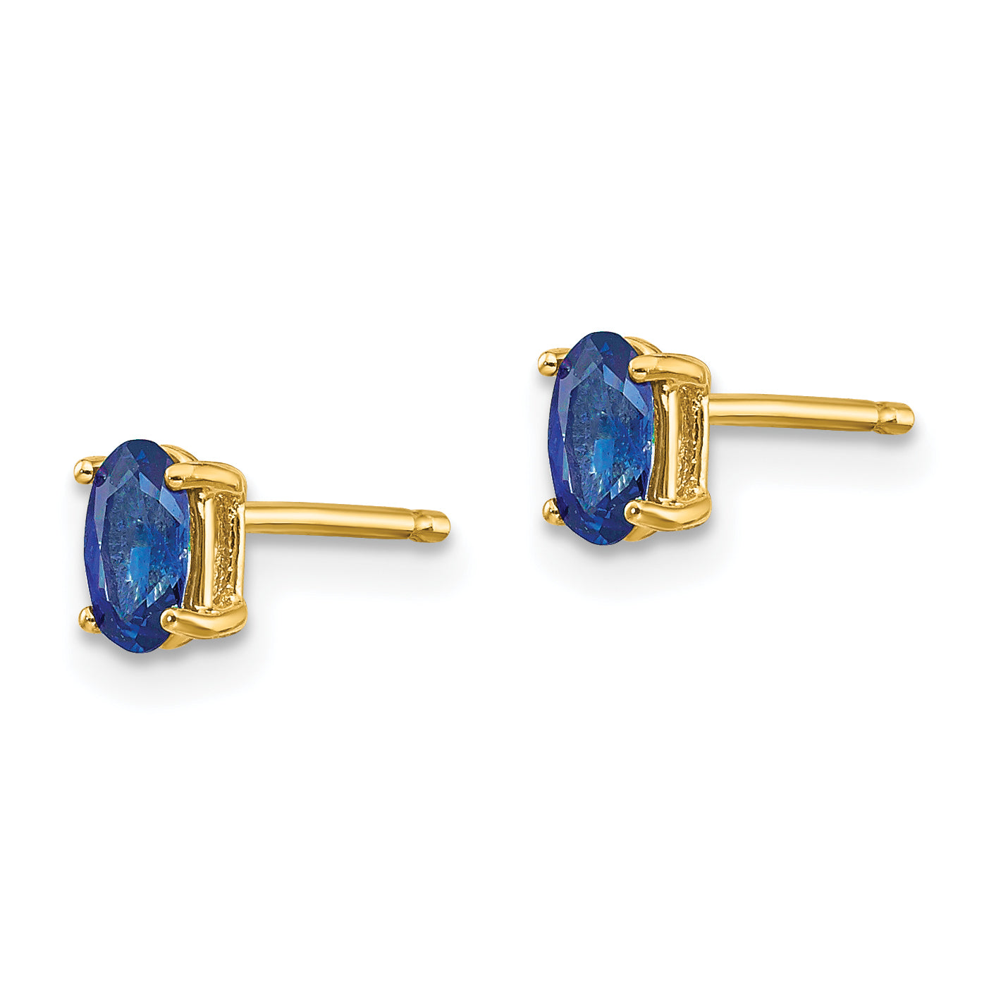 14k Sapphire Post Earrings Secondary image