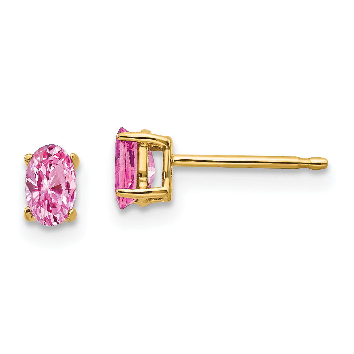 14k Pink Sapphire Post Earrings Main image