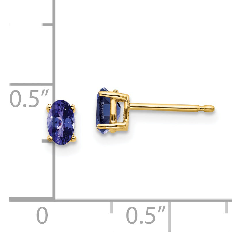 14k Tanzanite Post Earrings